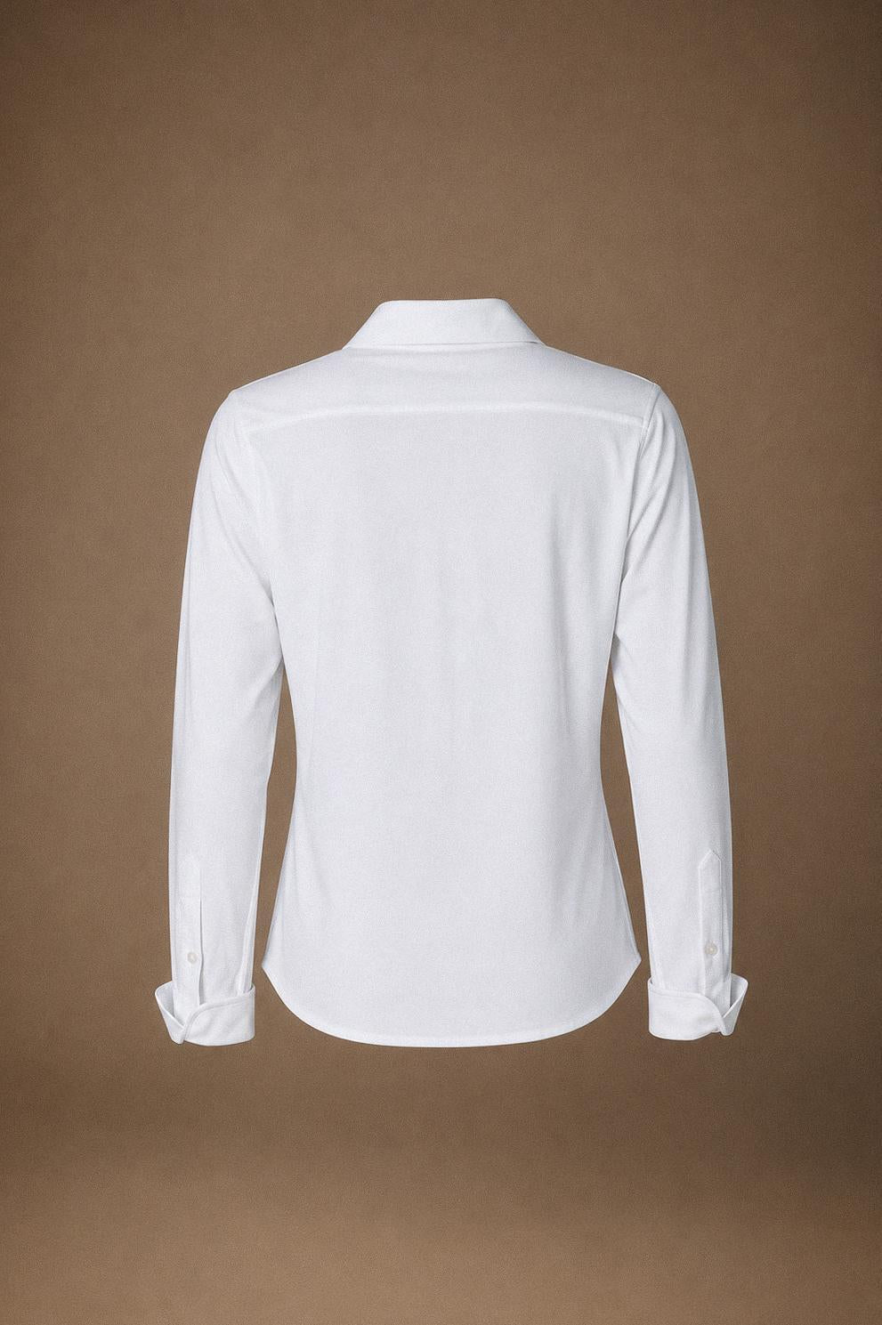 Babette blouse in t-shirt stof - White