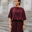 Pien blouse met pofmouwen - Burgundy