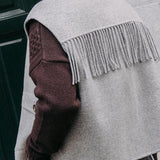 Anna gilet met franjes - Grey