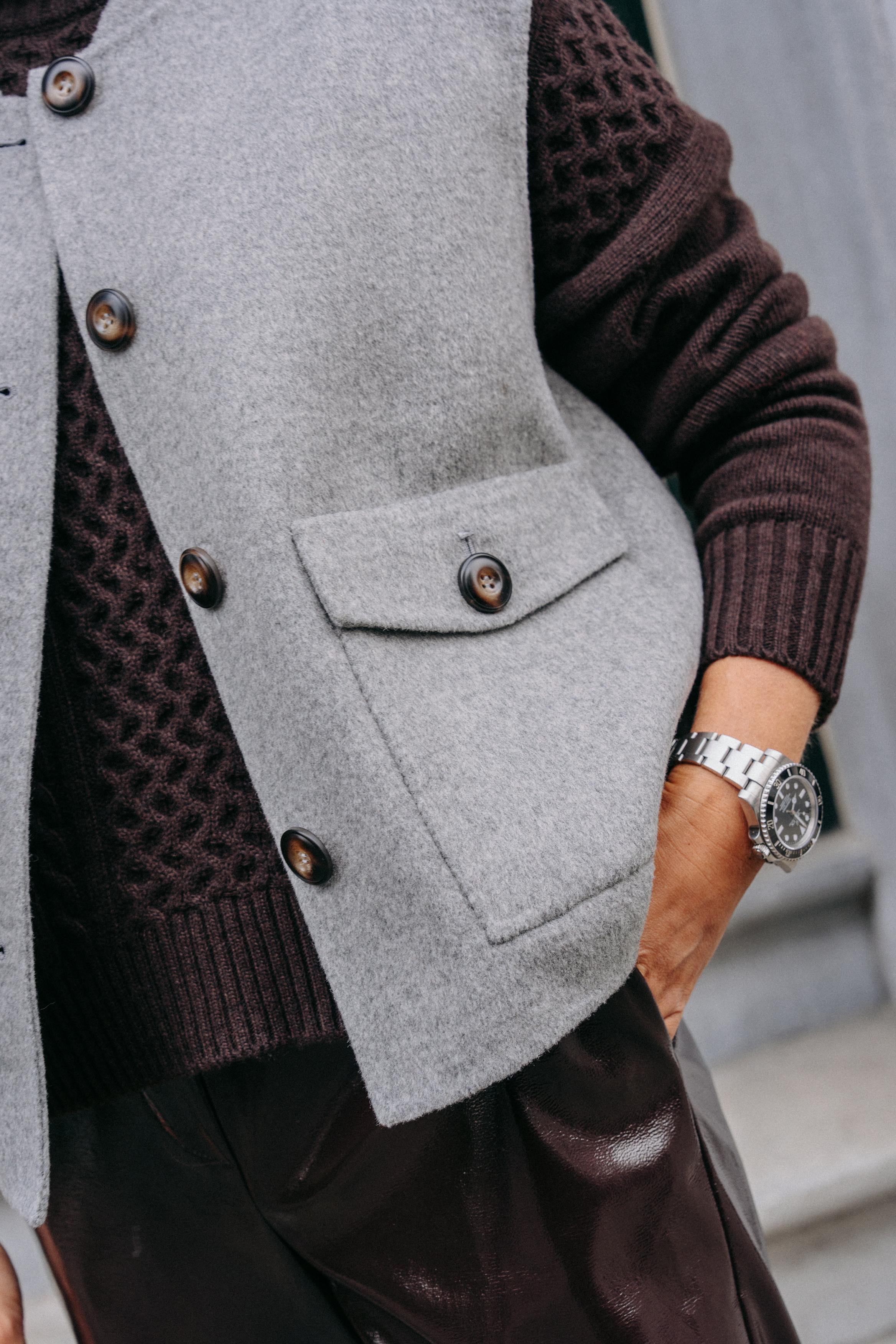 Anna gilet met franjes - Grey