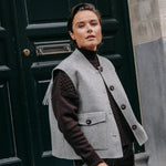 Anna gilet met franjes - Grey