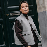 Anna gilet met franjes - Grey