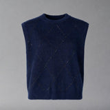 Isa debardeur met ruitpatroon - Navy
