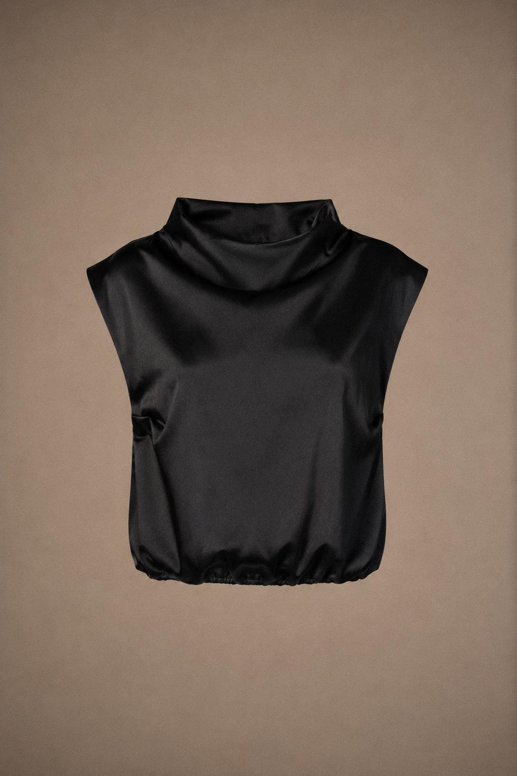 Raavi satijnen top - Black