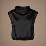 Raavi satijnen top - Black
