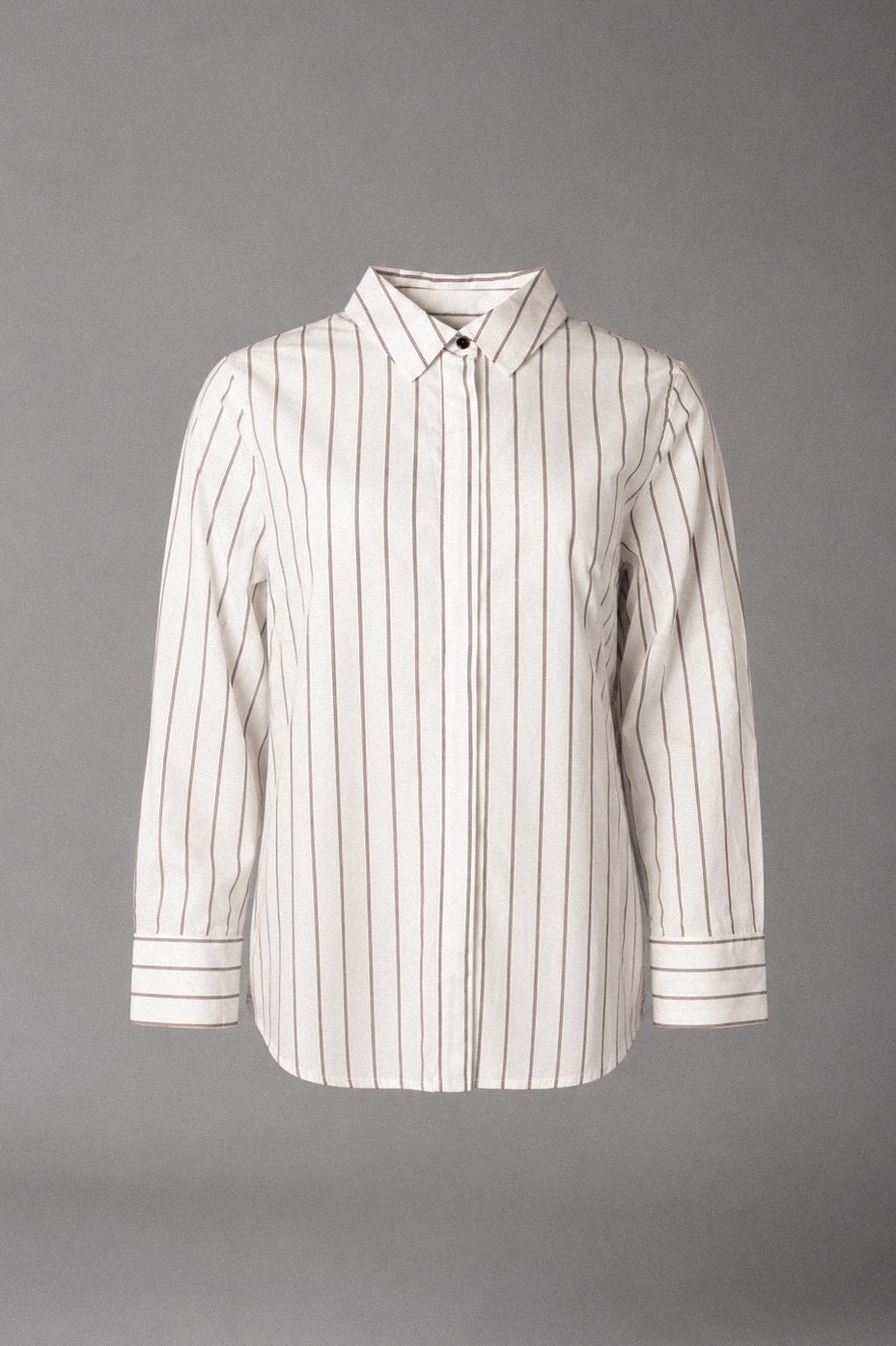 Patty katoenen blouse - Brown stripe