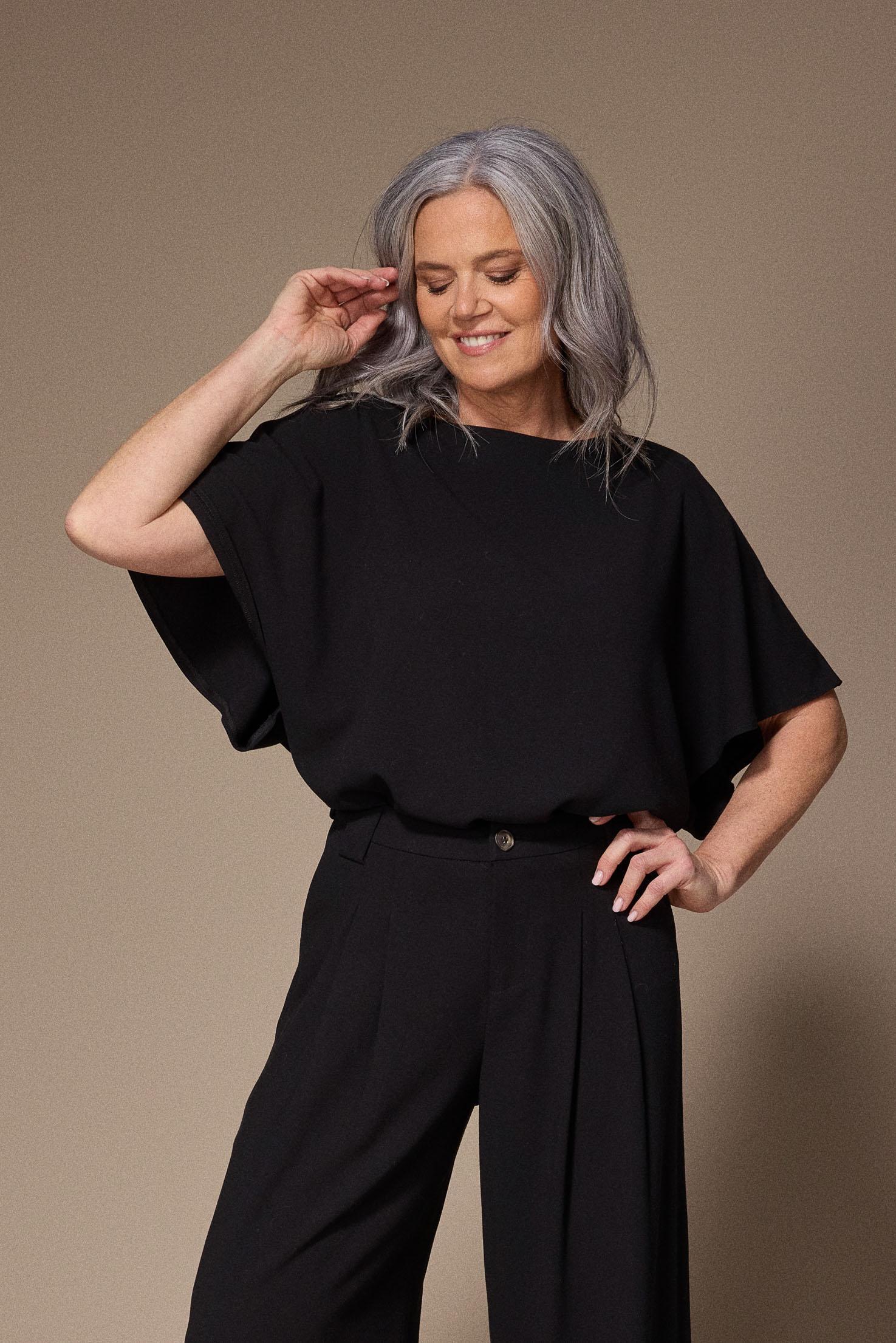 Noor blouse met capemouwen - Black