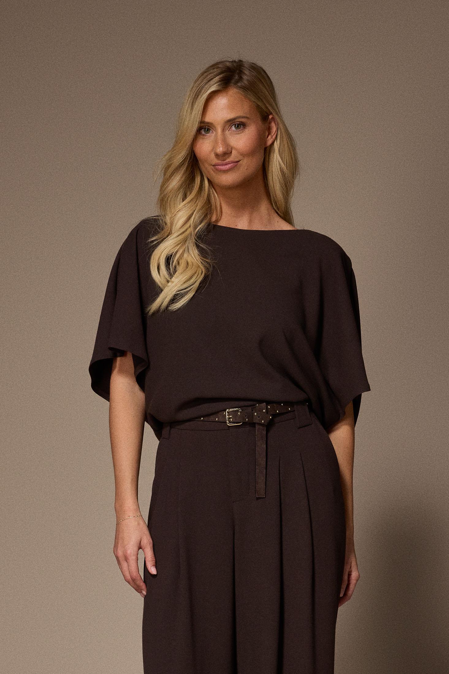 Noor blouse met capemouwen - Brown