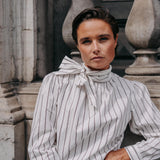 Oda blouse met striklint - Brown stripe