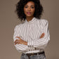 Oda blouse met striklint - Brown stripe