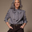 Oda blouse met striklint - Brown / Blue stripe