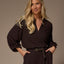Sol blouse met v-hals - Brown