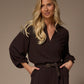 Sol blouse met v-hals - Brown