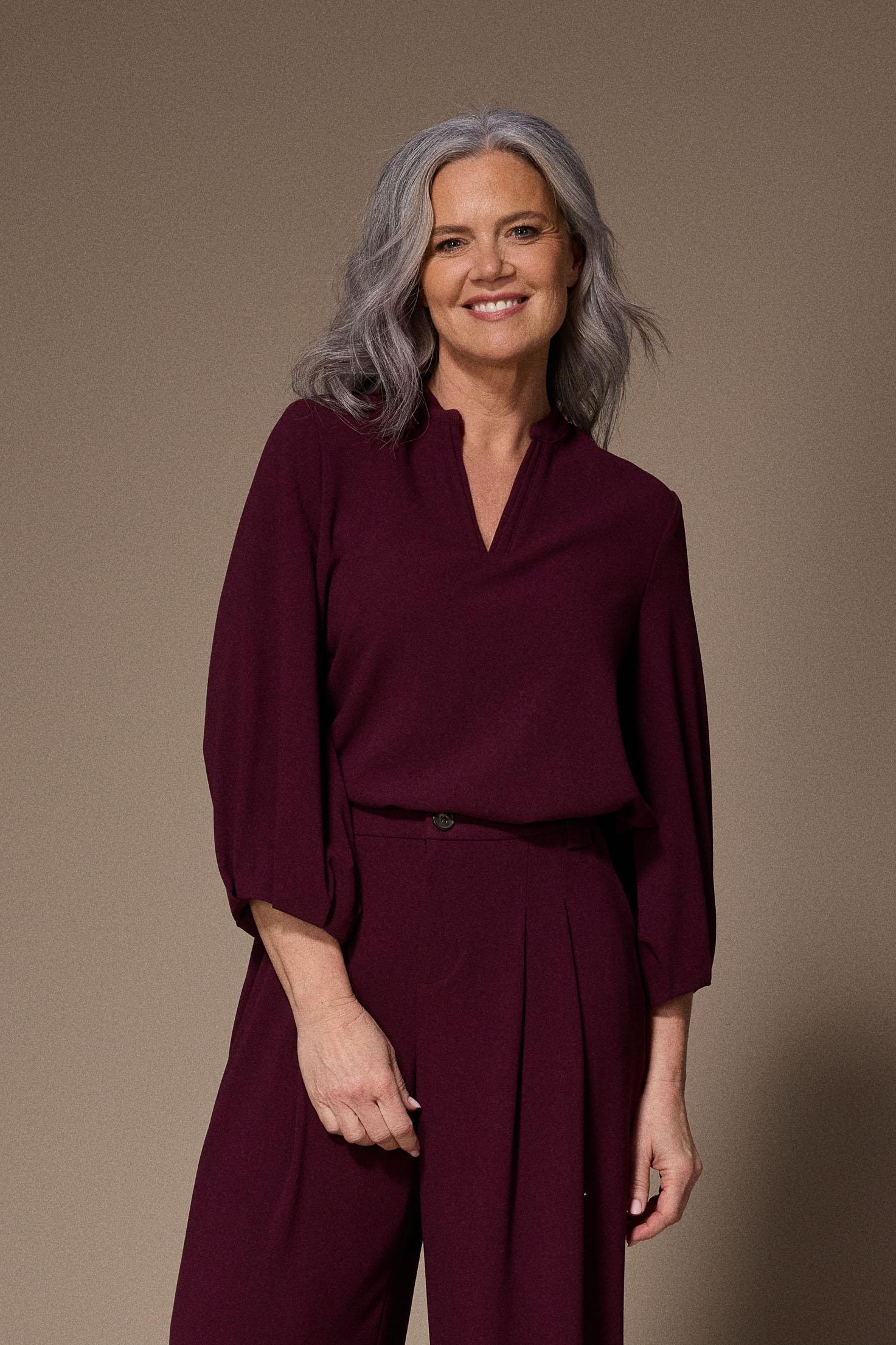 Sol blouse met v-hals - Plume