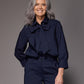 Sienna blouse met afneembare strik - Navy