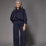 Sienna blouse met afneembare strik - Navy