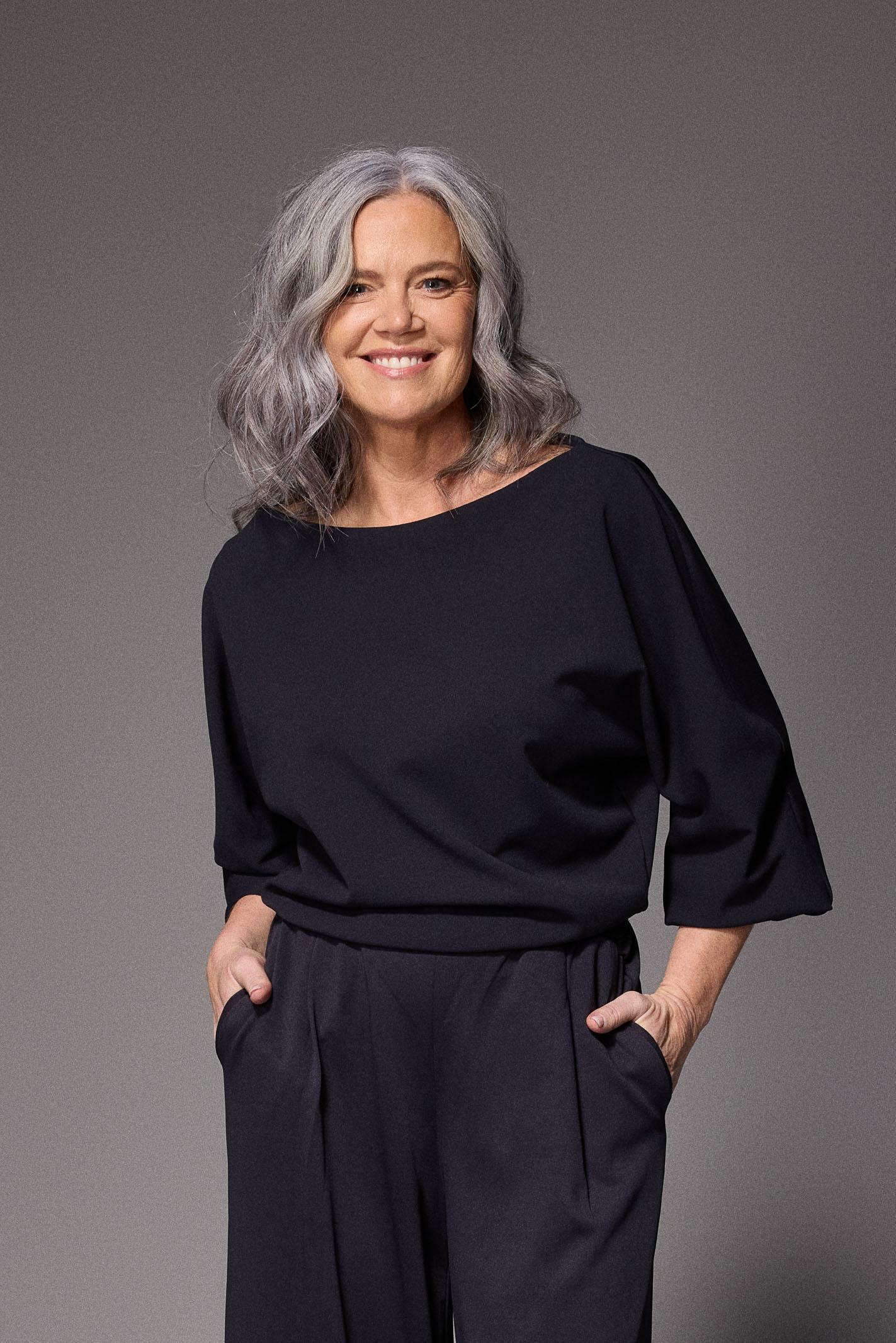 Eleonor blouse met boothals - Navy