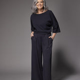 Eleonor blouse met boothals - Navy