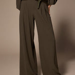 Paulette soepele wide leg broek - Khaki