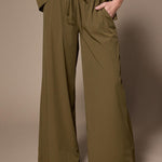 Polly wide leg broek - Khaki