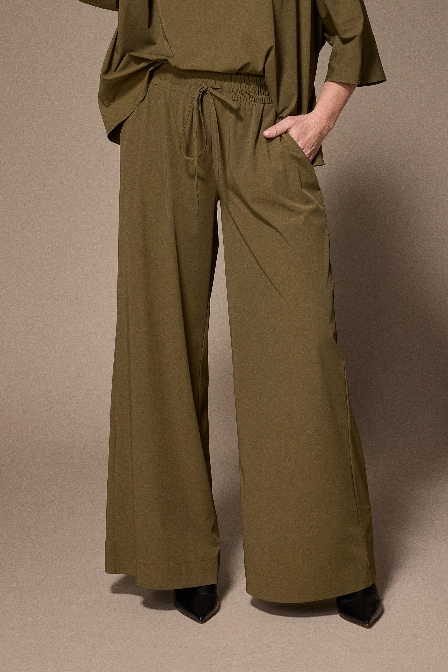 Polly wide leg broek - Khaki