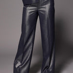 Odelia glitter wide leg broek - Shiny Navy