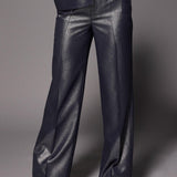Odelia glitter wide leg broek - Shiny Navy