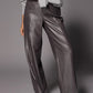 Odelia glitter wide leg broek - Shiny Grey