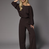 Meggy broek in stretch stof - Brown