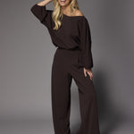 Meggy broek in stretch stof - Brown
