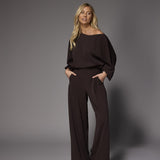 Meggy broek in stretch stof - Brown