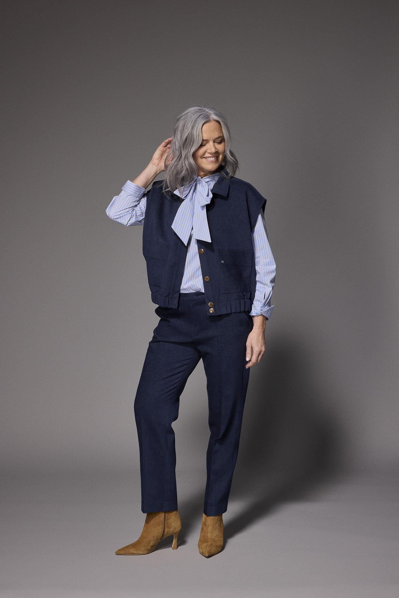 Emilia velours pantalon - Navy