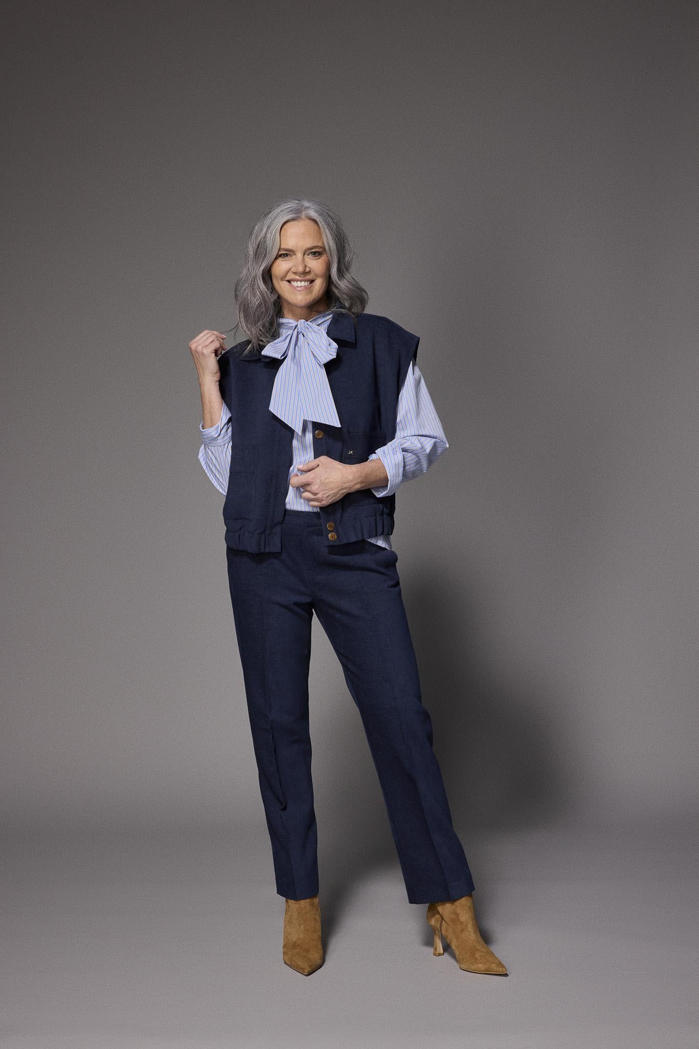 Emilia velours pantalon - Navy