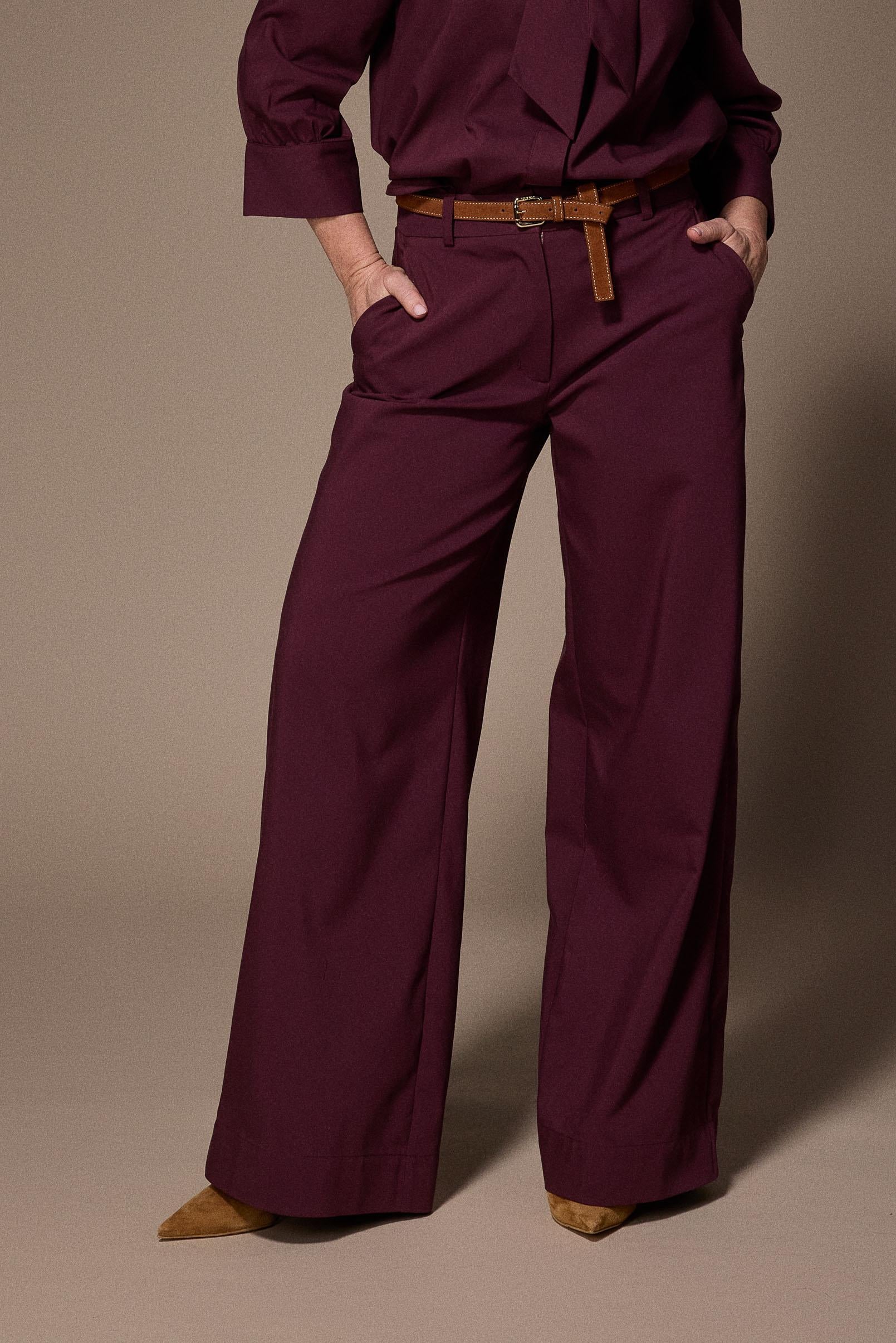Len straight leg broek - Plume