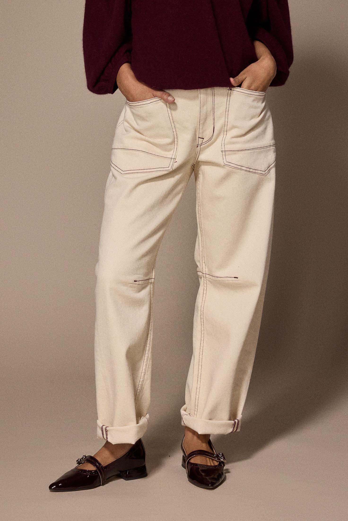 Jadie barrel jeans - Ecru