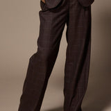 Oscare pantalon met hoge taille - Brown