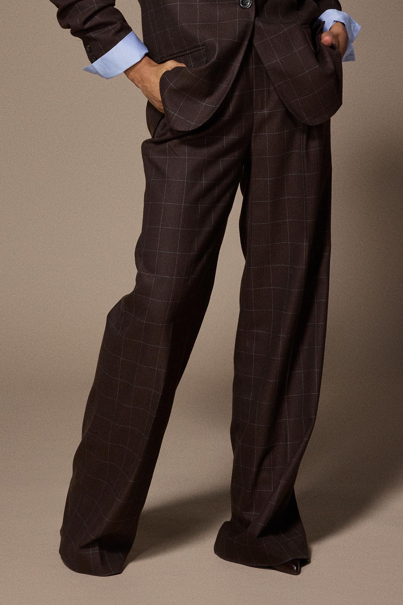 Oscare pantalon met hoge taille - Brown