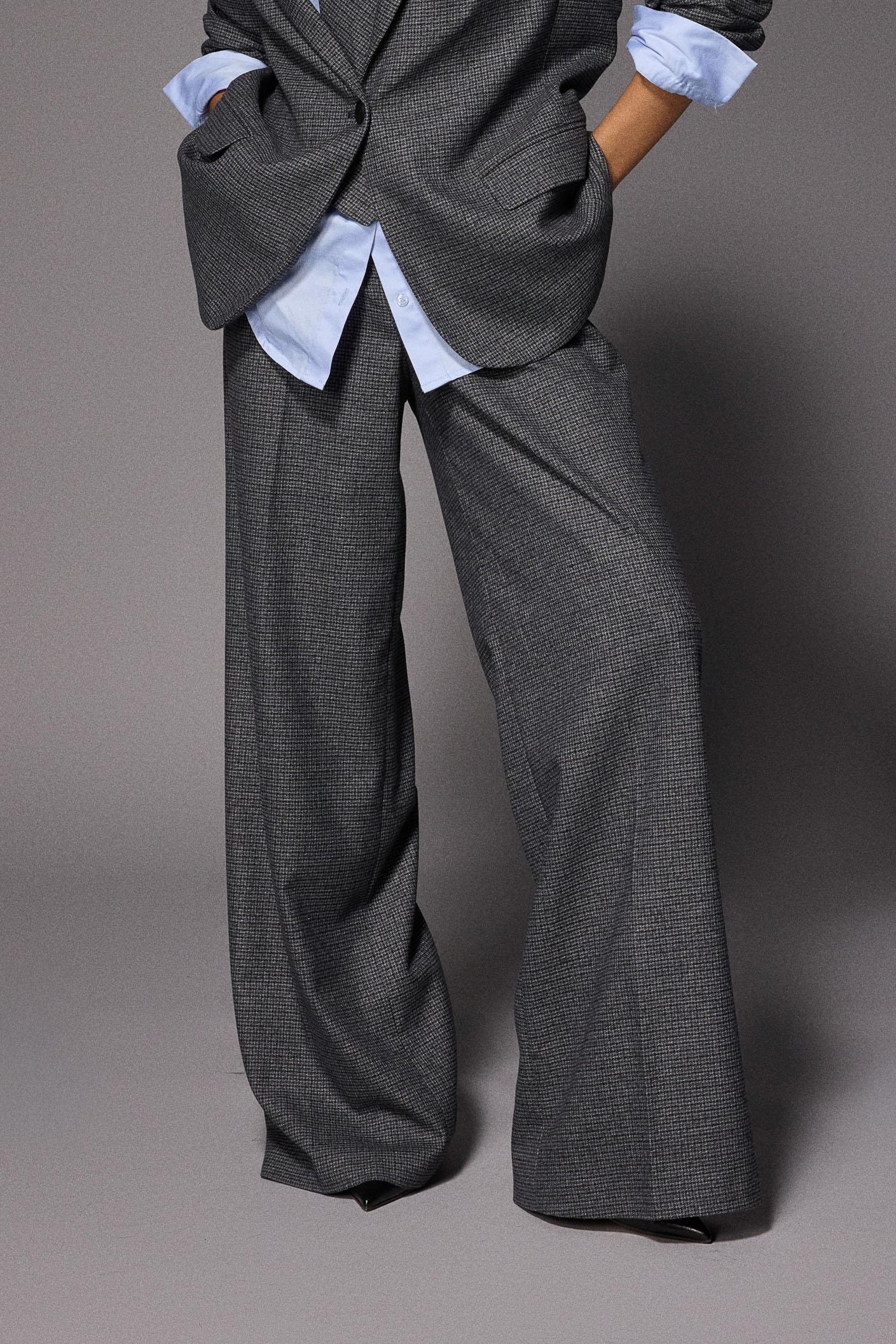 Oscare pantalon met hoge taille - Grey Checks