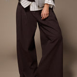 Javea wide leg pantalon - Brown