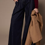 Javea wide leg pantalon - Dark denim
