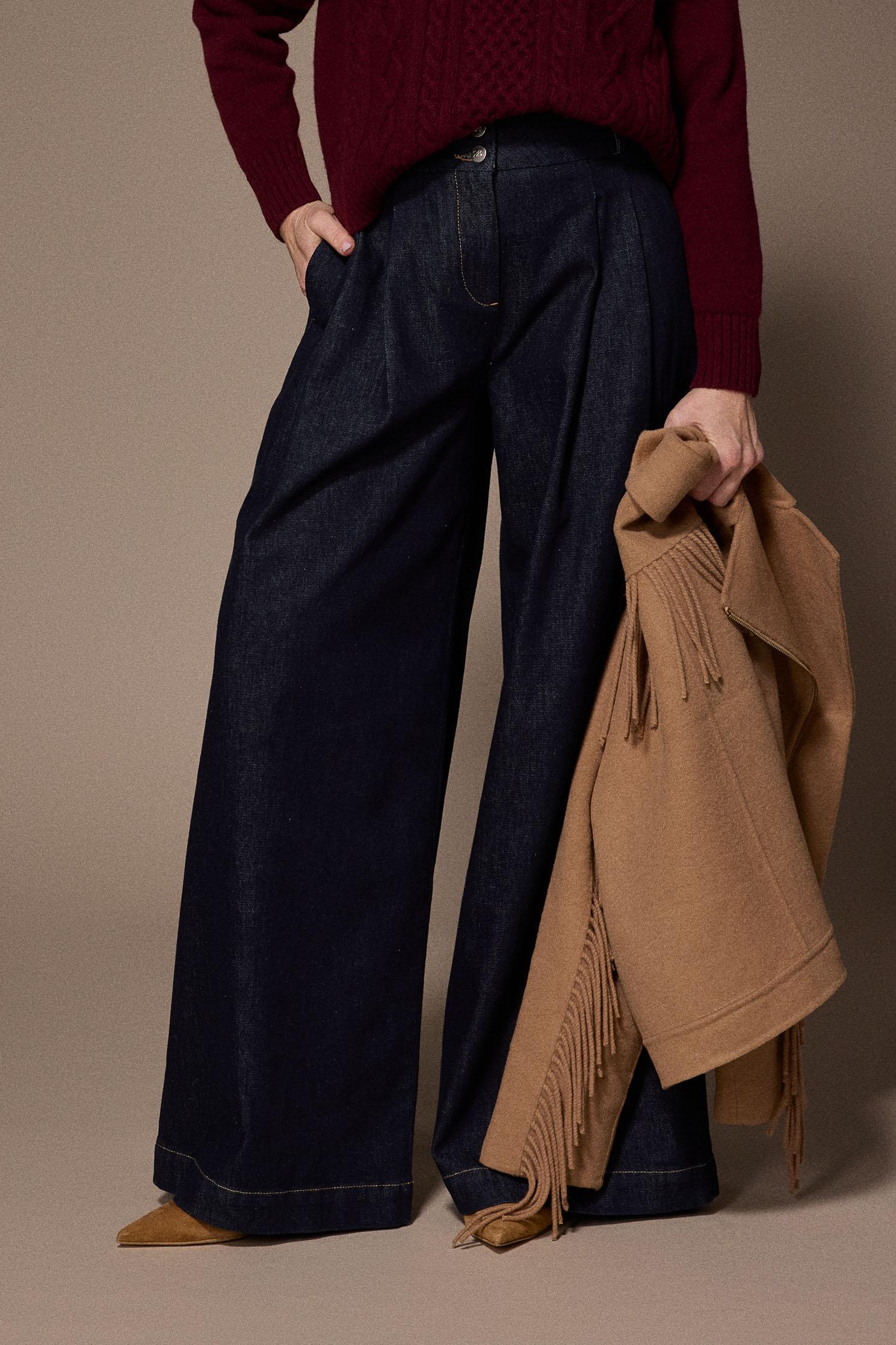 Javea wide leg pantalon - Dark denim