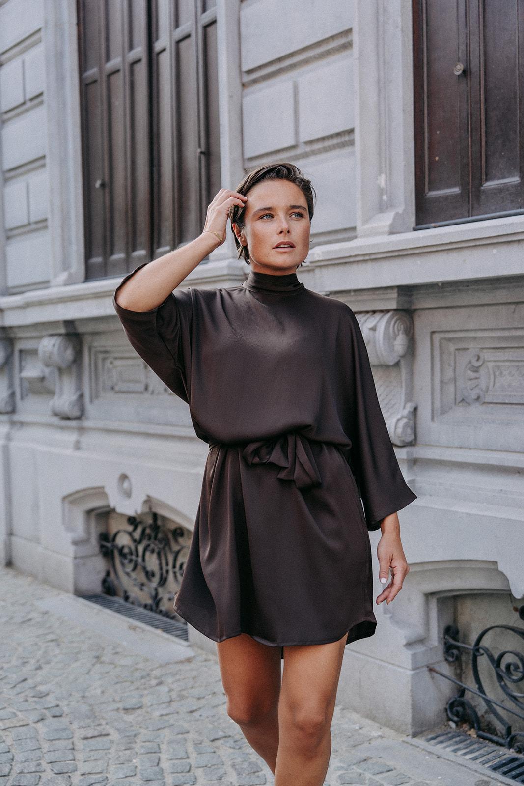 Gala omkeerbare mini jurk - Brown