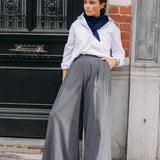 Odessa super wide-leg broek - Grey Checks