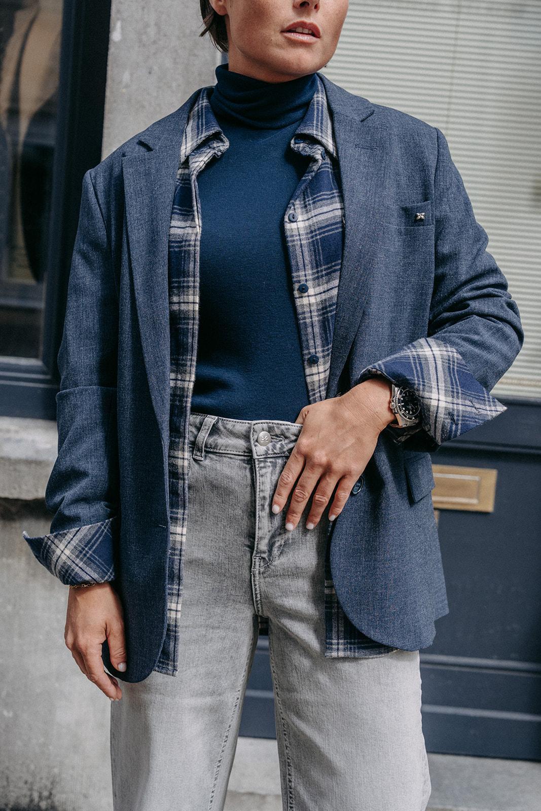 Levi flanellen blouse - Navy Checks