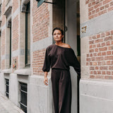 Eleonor blouse met boothals - Brown