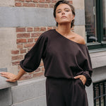Eleonor blouse met boothals - Brown