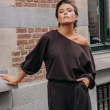 Eleonor blouse met boothals - Brown