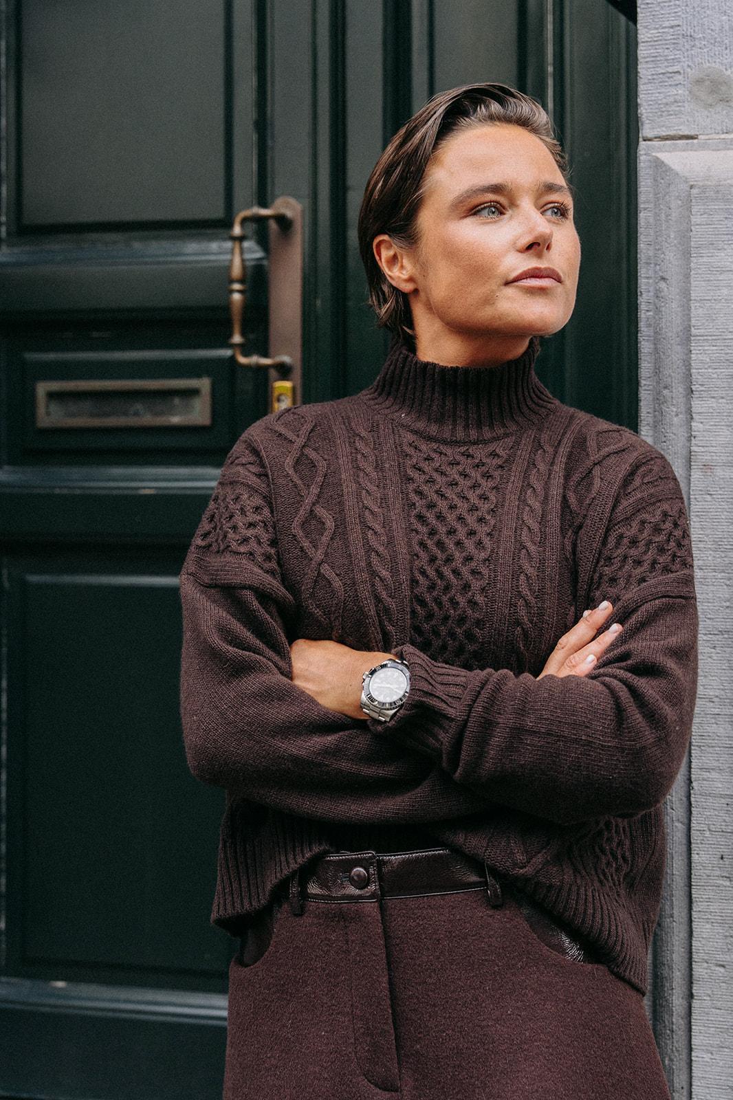 Lino minirok - Brown