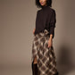 Atlanta flanellen maxi rok - Brown Checks
