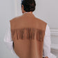 Anna gilet met franjes - Camel